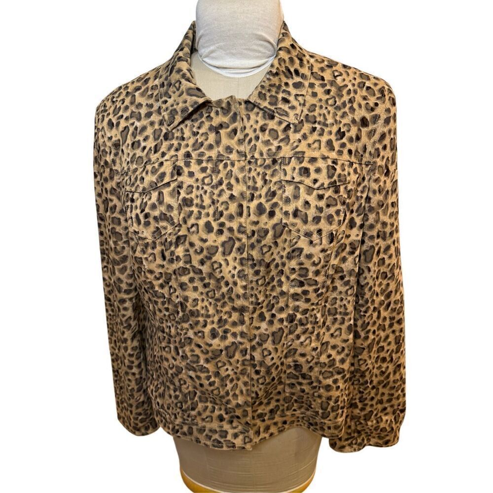 Peck and Peck Weekend Animal Print Stretch Jacket Sz. 16 Long S